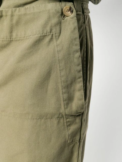 Shop Jw Anderson Men's Khaki Fold-front Utility Trousers In Green
