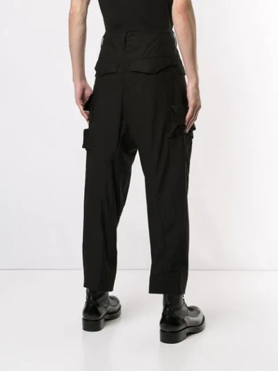 Shop Julius Cropped Cargo Trousers In Grey