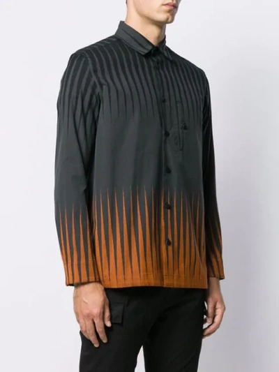 Shop Issey Miyake Backgammon Stripe Shirt In Grey