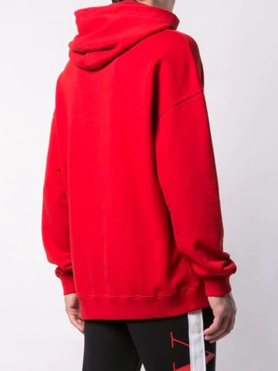 Shop Givenchy Paris Logo Vintage Hoodie In Red