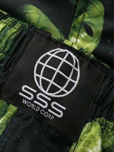 Shop Sss World Corp Alien Print Swimsuit In Black