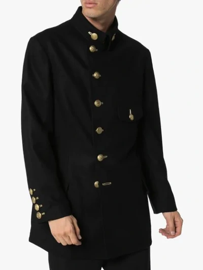 MILITARY-INSPIRED BUTTON-UP COAT