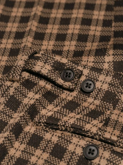 Shop Fendi Knit Check Trousers - Brown