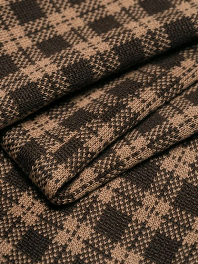 Shop Fendi Knit Check Trousers - Brown