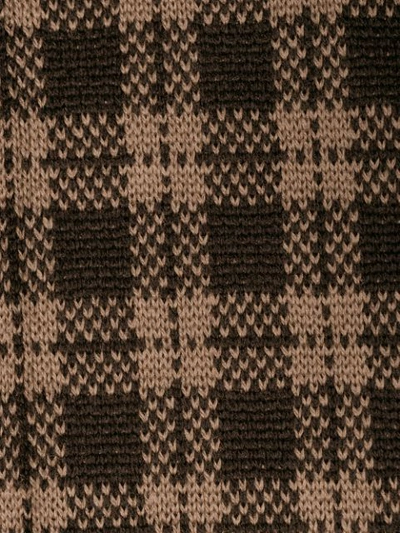Shop Fendi Knit Check Trousers - Brown