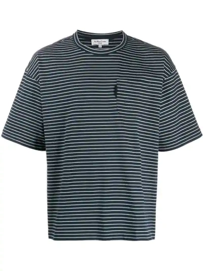 Shop Ymc You Must Create Striped Cotton T-shirt In Blue