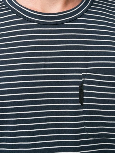 Shop Ymc You Must Create Striped Cotton T-shirt In Blue
