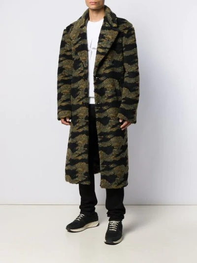 Shop Buscemi Oversized Camouflage Coat In Green