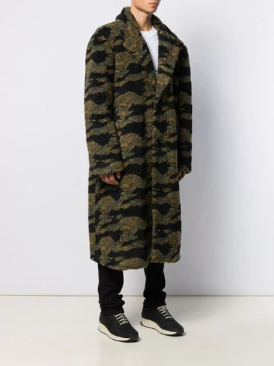 Shop Buscemi Oversized Camouflage Coat In Green