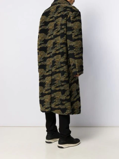 Shop Buscemi Oversized Camouflage Coat In Green