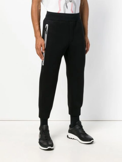 Shop Blackbarrett Cropped Track Pants In Black