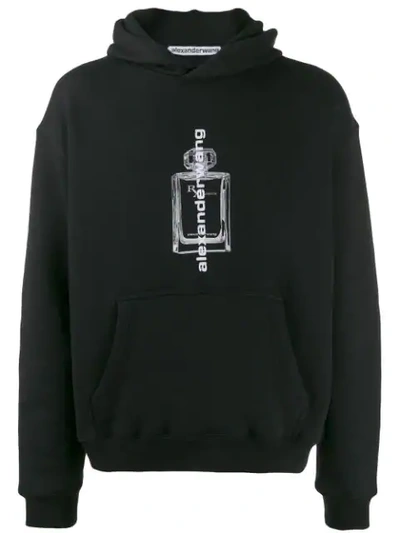 Shop Alexander Wang Logo Print Hoodie In Black