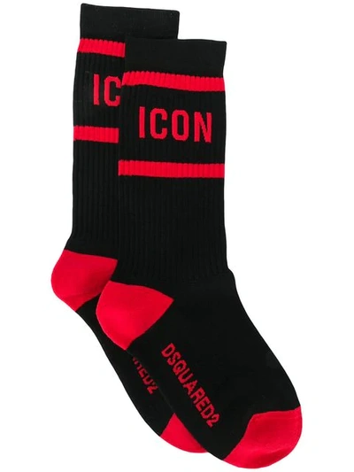Shop Dsquared2 Icon Socks In Black