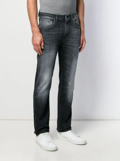Shop 7 For All Mankind Straight-leg Denim Trousers In Black