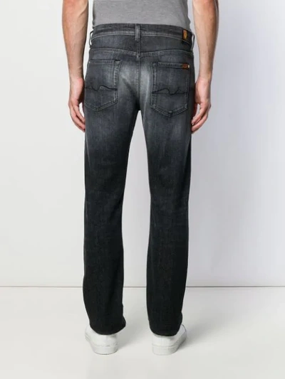 Shop 7 For All Mankind Straight-leg Denim Trousers In Black