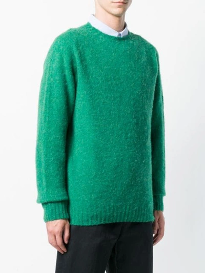 Shop Officine Generale Classic Crew-neck Jumper - Green