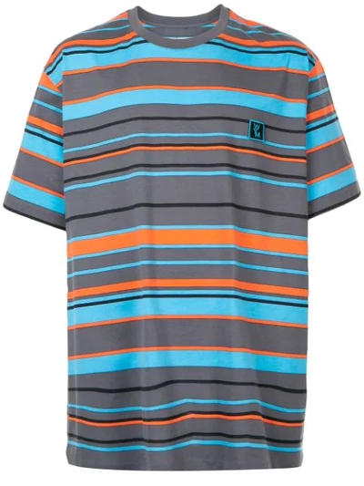 Shop Wooyoungmi Striped Print T-shirt In Blue