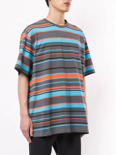 Shop Wooyoungmi Striped Print T-shirt In Blue