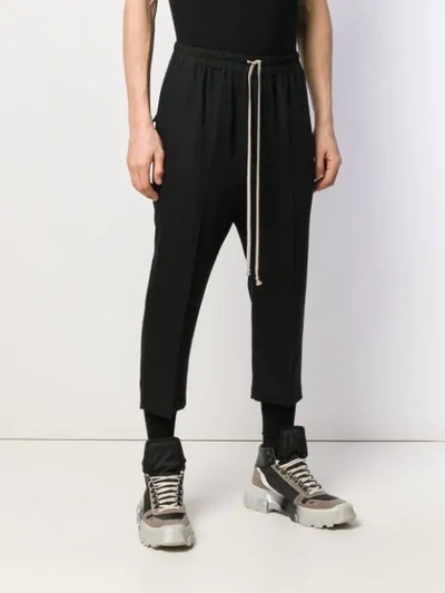 Shop Rick Owens Drawstring Cropped Astaires In 09 Black