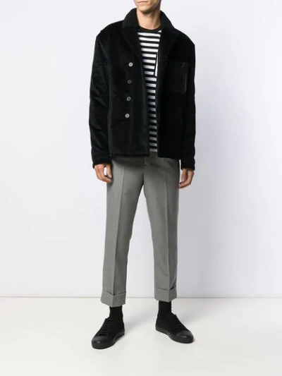 Shop Haider Ackermann Leather Patch Shirt Jacket In Black