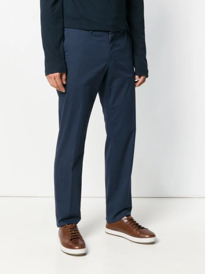 Shop Ermenegildo Zegna Classic Tailored Trousers - Blue