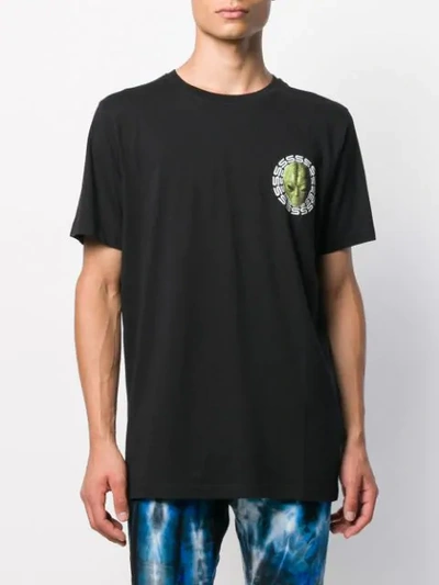 Shop Sss World Corp Printed Cotton T-shirt In Black