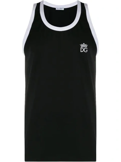 Shop Dolce & Gabbana Crown Logo Vest In Black