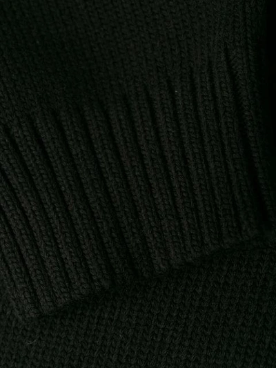 Shop Kenzo Intarsia Knit Logo Hoodie In Black