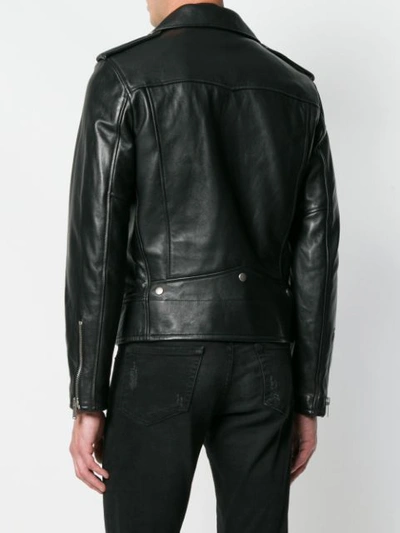 Shop Saint Laurent Slim Biker Jacket In Black