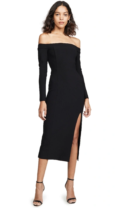 Shop Bec & Bridge Elke Off Shoulder Midi Dress In Black