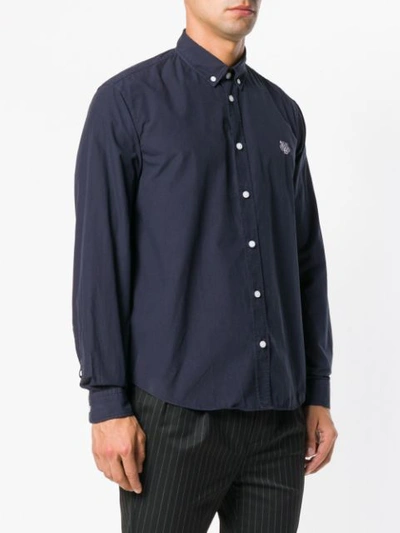 Shop Kenzo Mini Tiger Button Down Shirt In Blue