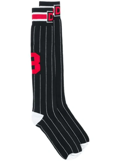 Shop Dolce & Gabbana Striped Socks - Black