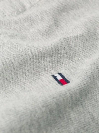 Shop Tommy Hilfiger Logo Embroidered Polo Shirt In Grey