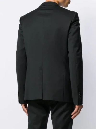 Shop Les Hommes Zip Panel Blazer In Black