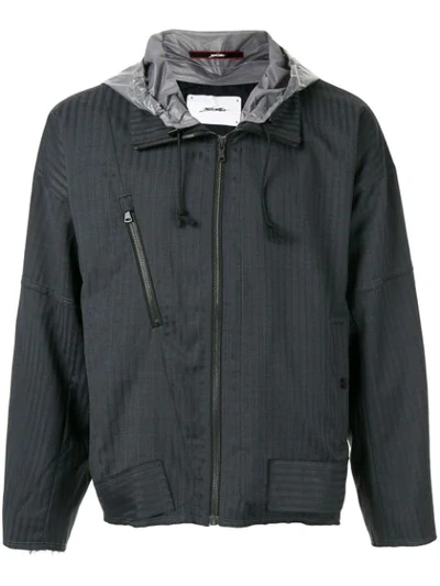 Shop Indice Studio Contrast Hood Jacket In Grey