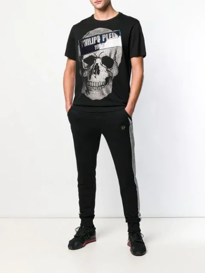 Shop Philipp Plein Side-stripe Track Trousers In Black