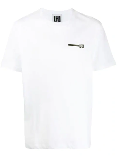 Shop Les Hommes Urban Logo Patch T-shirt In White
