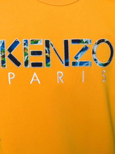 Shop Kenzo Embroidered Logo Sweatshirt In 41 Marigold