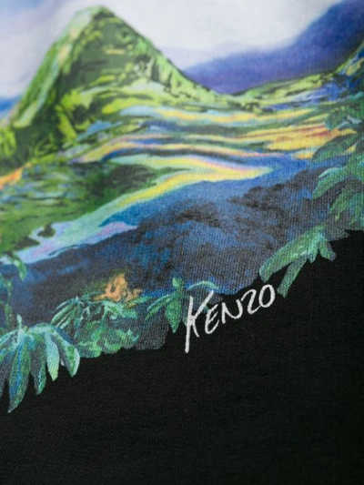 Shop Kenzo Painted Landscape Hoodie In Black