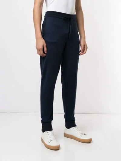 Shop Brioni Drawstring Track Trousers In Blue