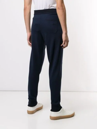 Shop Brioni Drawstring Track Trousers In Blue