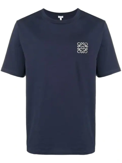 Shop Loewe Anagram Embroidery T In Blue