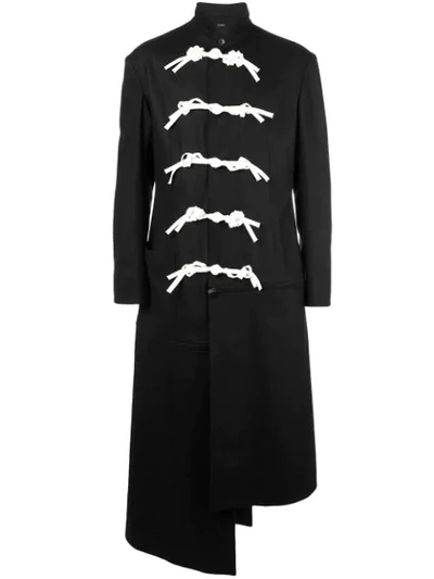 Shop Yohji Yamamoto Stand Collar Flannel Jacket In Black