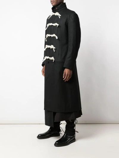 Shop Yohji Yamamoto Stand Collar Flannel Jacket In Black