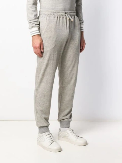 Shop Eleventy Drawstring Track Trousers In Grey