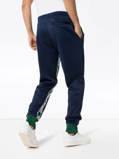 Shop Polo Ralph Lauren Logo-stripe Sweatpants In Blue