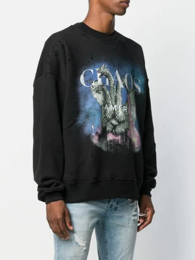 Shop Amiri City Dragon Print Sweatshirt In Black