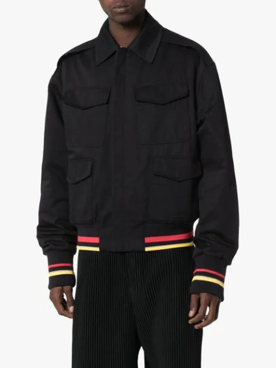 Shop Jw Anderson Multi-pocket Bomber Jacket In Black