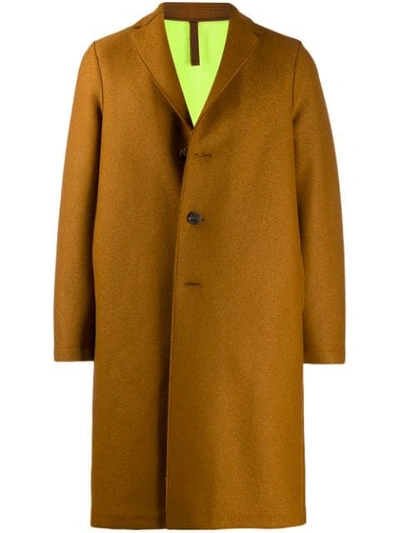 Shop Harris Wharf London Single-breasted Midi Coat In Y210 Ruggine