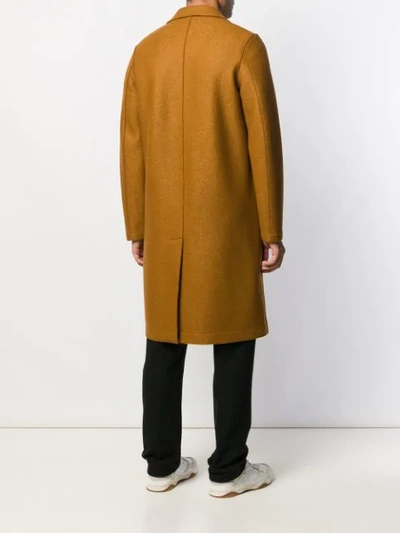 Shop Harris Wharf London Single-breasted Midi Coat In Y210 Ruggine